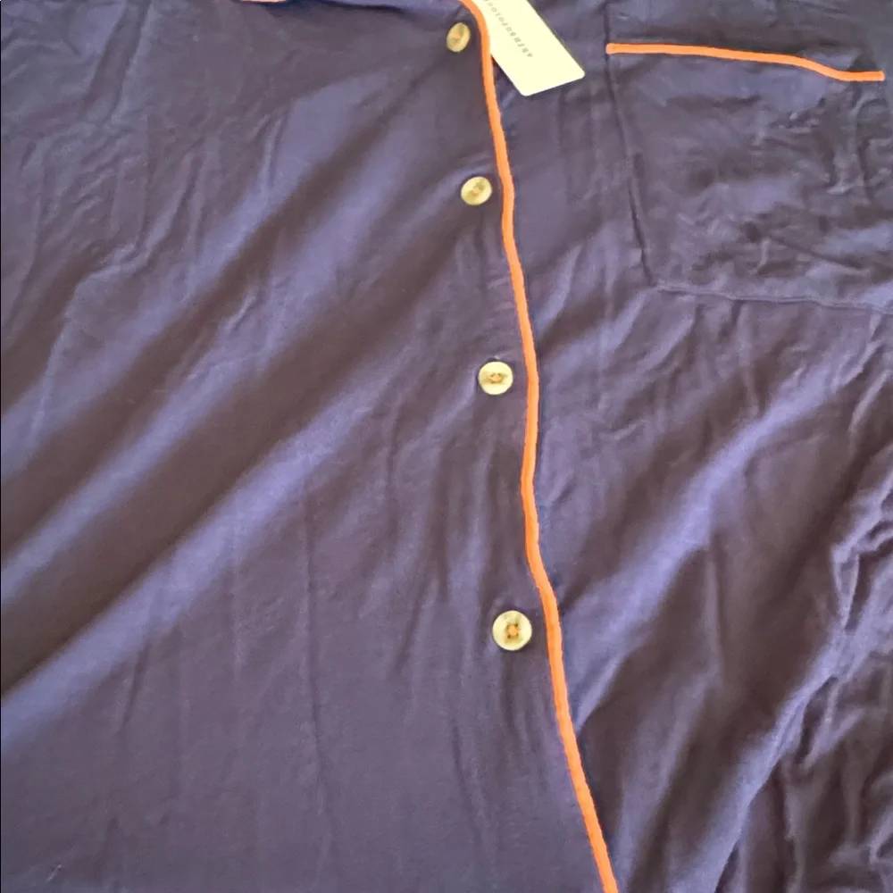 Anthropologie Briar Piped Pajama Long Sleeve Shirt_4